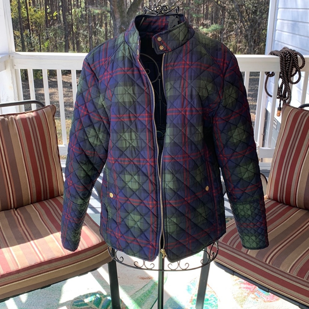 Plaid rain and cold weather coat